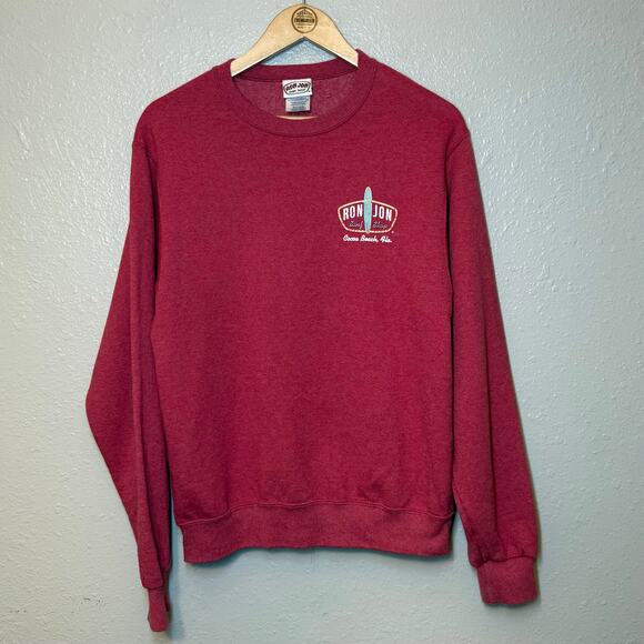Ron Jon Surf Shop Cocoa Beach Jerzees Crewneck Sweatshirt Red Size Unisex Small - Picture 3 of 8